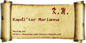 Kapéter Marianna névjegykártya
